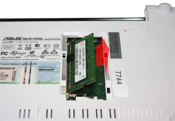 Upgrade della memoria su Asus Eee PC 1101ha